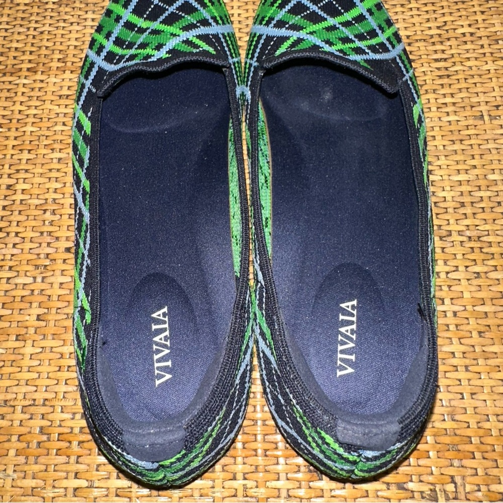 VIVAIA Palette Audrey Women’s Size 8.5 Round Toe Woven Knit Loafer Flats Green - Picture 11 of 12